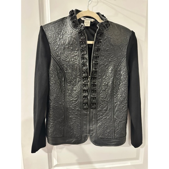 Nygard Collection Jackets & Blazers - Vintage NYGARD Leather Jacket Sweater Black Size S Full Zip Front